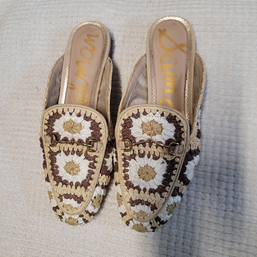 Sam Edelman Women's Crochet Loafers - Brown and Cream
